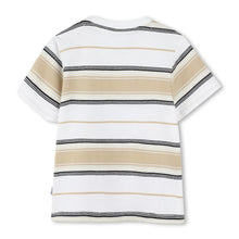 Load image into Gallery viewer, Babies Beige &amp; White Striped T-Shirt