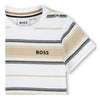 Babies Beige & White Striped T-Shirt