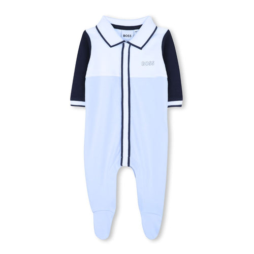 Blue Colour Block Babygrow