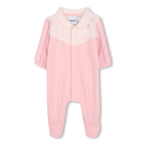 Pink Logo Trim Babygrow