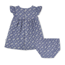 Load image into Gallery viewer, Blue Monogram Print Dress &amp; Bloomers