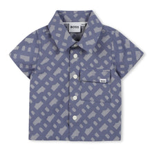 Load image into Gallery viewer, Blue Monogram Print Shirt &amp; Shorts Set