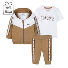 Load image into Gallery viewer, Tan &amp; White 3 Piece Tracksuit