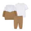 Tan & White 3 Piece Tracksuit