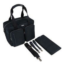 Load image into Gallery viewer, Navy Textured Changing Bag &amp; Mat