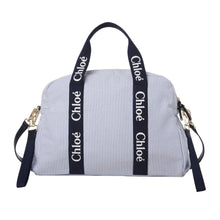 Load image into Gallery viewer, Blue &amp; White Changing Bag &amp; Mat