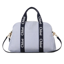 Load image into Gallery viewer, Blue &amp; White Changing Bag &amp; Mat