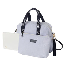 Load image into Gallery viewer, Blue &amp; White Changing Bag &amp; Mat