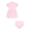 Baby Girls Pink Oxford Dress & Bloomers