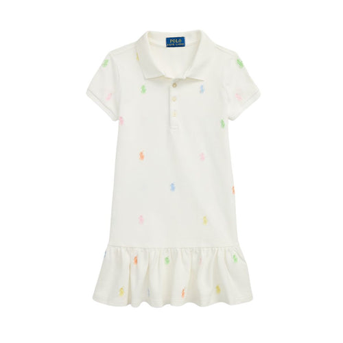 Girls White Polo Pony Dress