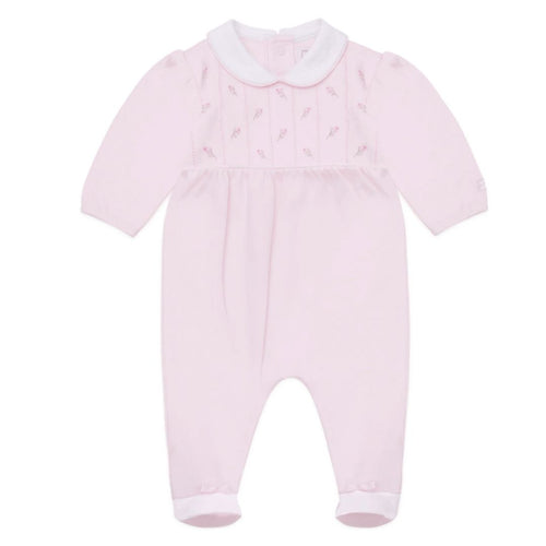 Pink Embroidered Rosebud Babygrow