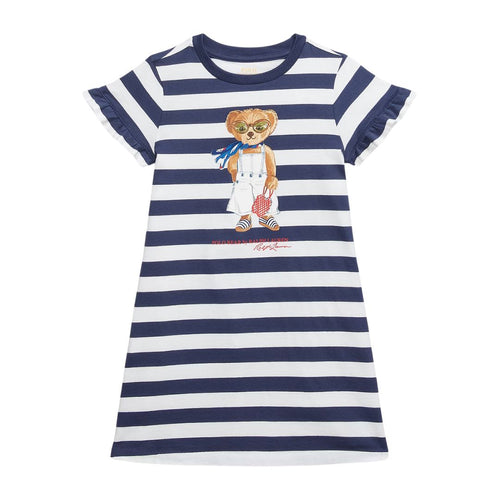 Navy & White Striped Bear Dress