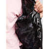 Shiny Black Belted Puffer Coat