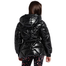 Load image into Gallery viewer, Shiny Black Belted Puffer Coat