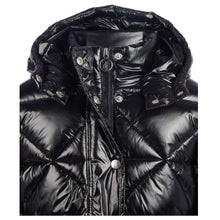 Load image into Gallery viewer, Shiny Black Belted Puffer Coat