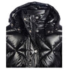 Shiny Black Belted Puffer Coat