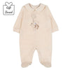 Beige Velour Teddy Babygrow