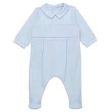 Load image into Gallery viewer, Blue Embroidered Babygrow