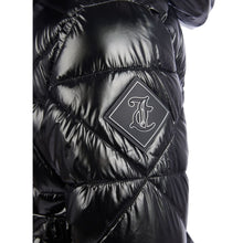 Load image into Gallery viewer, Shiny Black Belted Puffer Coat