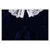 Navy Velour & Lace Collar All In One