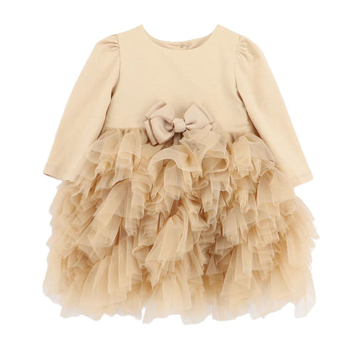 Sand 'Mille Feuille' Baby Dress