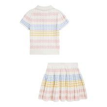 Load image into Gallery viewer, Girls Striped Cardigan &amp; Skirt Set