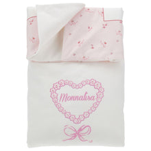 Load image into Gallery viewer, PRE ORDER - Ivory &amp; Pink Floral Heart Blanket