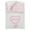 PRE ORDER - Ivory & Pink Floral Heart Blanket