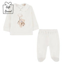 Load image into Gallery viewer, Ivory Velour Teddy 2 Piece Set