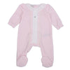 Pink Velour & Lace Babygrow