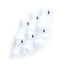 Load image into Gallery viewer, Babys 6 Pairs White Logo Socks