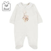 Ivory Velour Teddy Babygrow