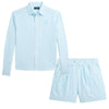 Girls Striped Linen Shorts & Shirt Set