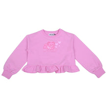 Load image into Gallery viewer, Pink Teddy &amp; Metallic Heart Frill Sweat Top