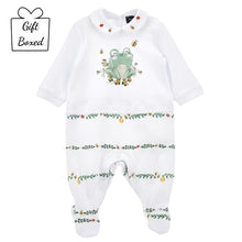 Load image into Gallery viewer, White &amp; Green Frog Babygrow