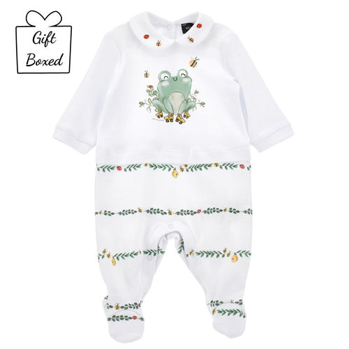 PRE ORDER - White & Green Frog Babygrow