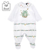 White & Green Frog Babygrow