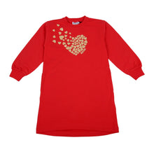 Load image into Gallery viewer, Red &amp; Gold Heart Sweat Dress