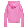 Girls Pink Cable Knit Hooded Cardigan