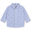 Blue & White Striped Logo Shirt