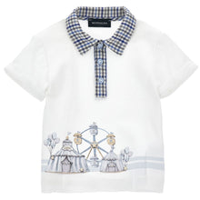 Load image into Gallery viewer, PRE ORDER - White Checked Collar Polo Top