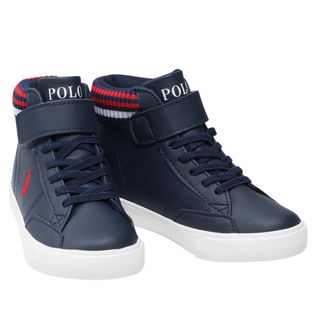 Ralph Lauren Footwear Navy Red Theron Boots Village Kids