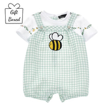 Load image into Gallery viewer, PRE ORDER - White &amp; Green Bumble Bee Romper