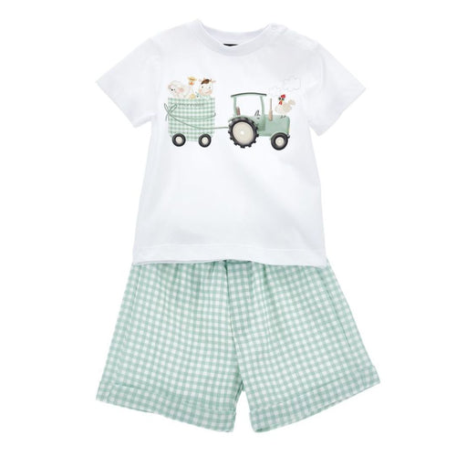 PRE ORDER - Green & White Checked Shorts Set