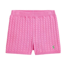 Load image into Gallery viewer, Girls Pink Cable Knit Shorts Set