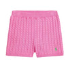 Girls Pink Cable Knit Shorts Set