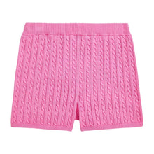 Load image into Gallery viewer, Girls Pink Cable Knit Shorts Set