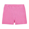 Girls Pink Cable Knit Shorts Set