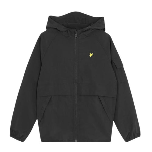 Black Hooded Windbreaker Jacket