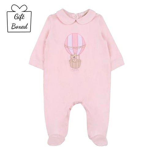 Pink Hot Air Balloon Babygrow With Collar